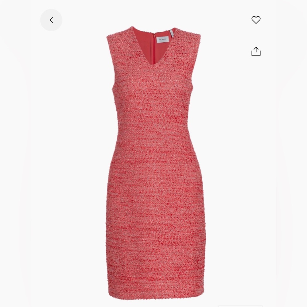 St. John Pink Tweed Sleeveless Dress